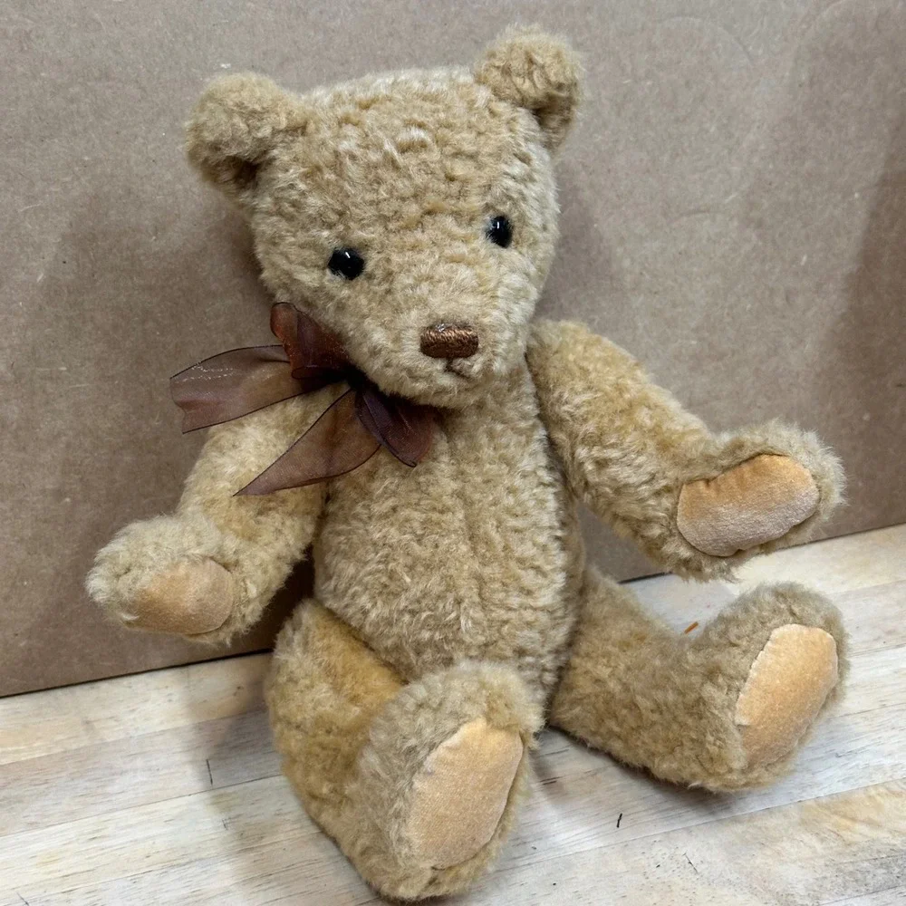 Gund Gundy 2001 Plush Bear Unisex Small Tan Brown Ribbon Vintage Excellent